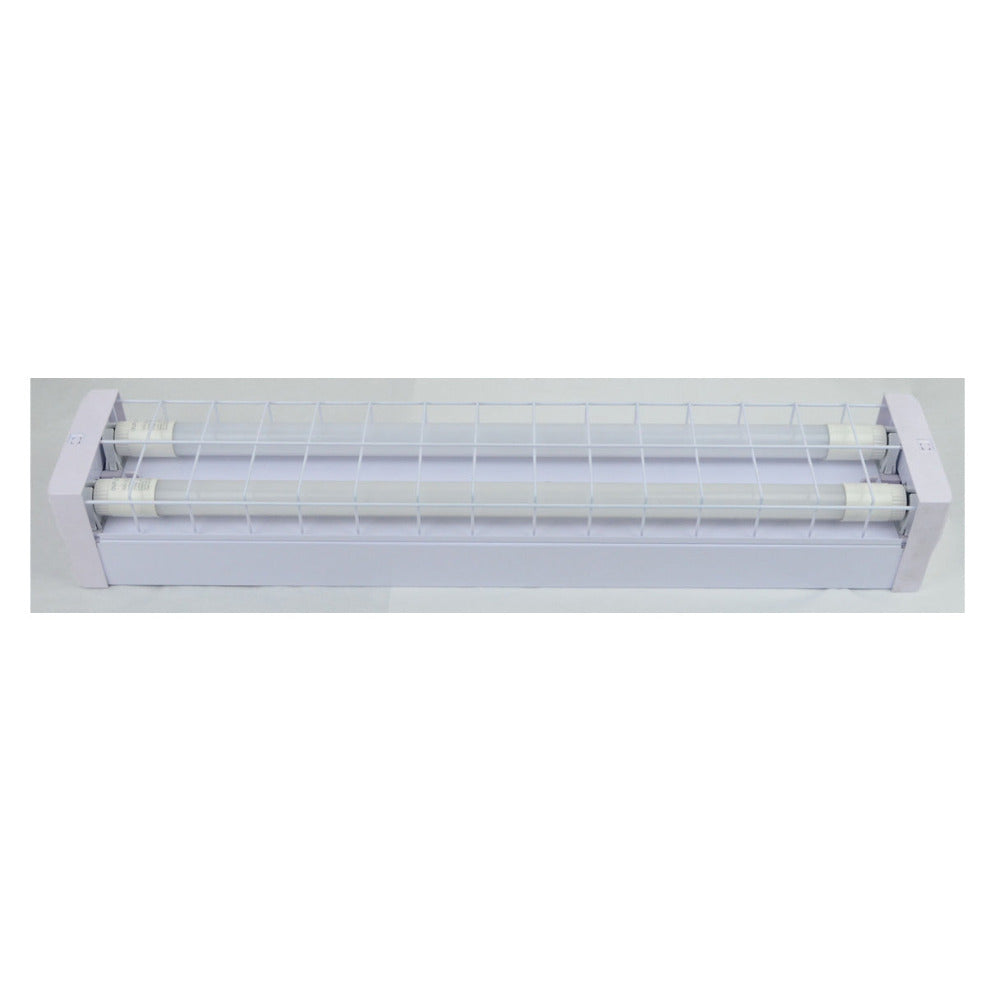 Buy LED Flouro Batten Lights Australia LED Batten 2 Light L650mm White Steel Wireguard - LWB210-W