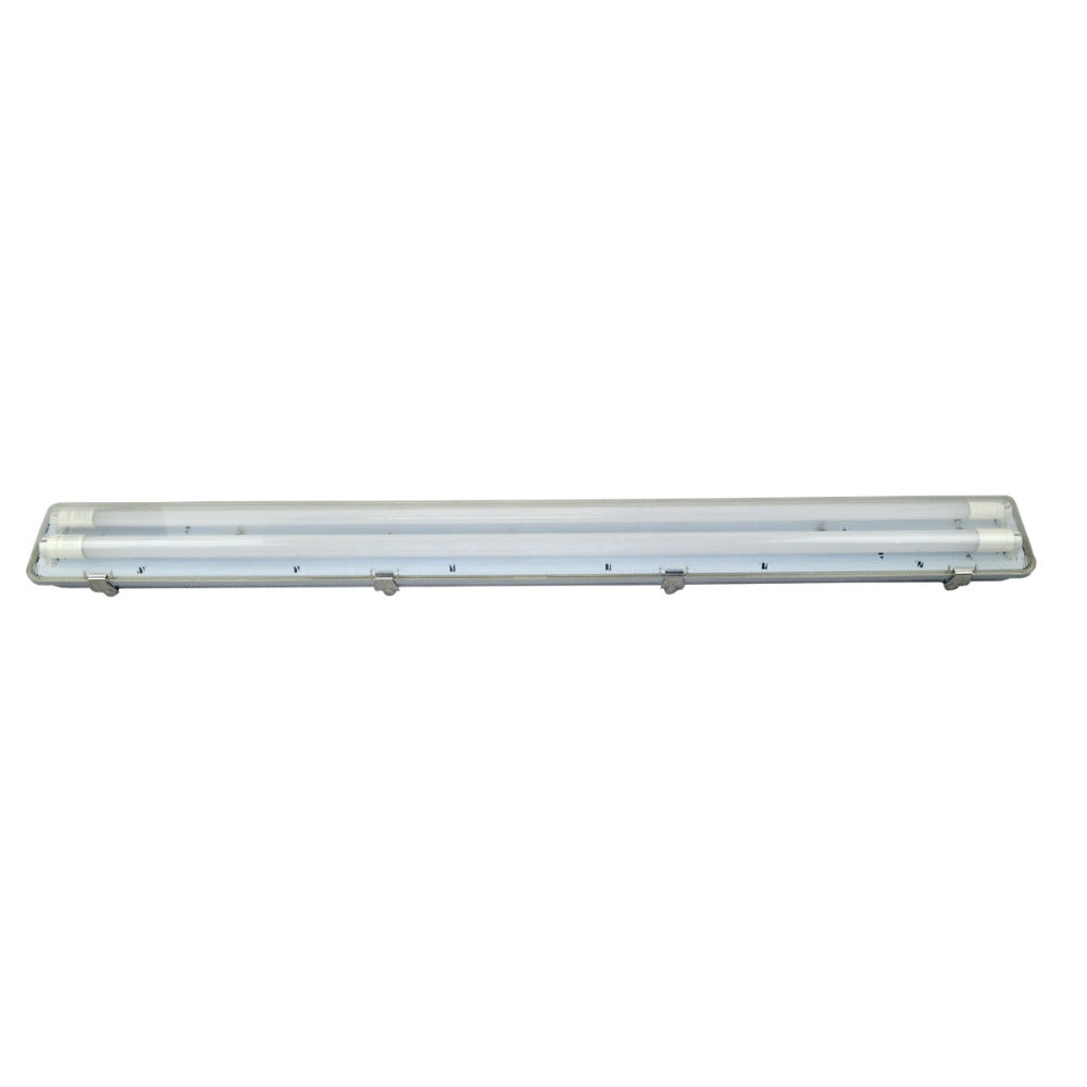 Buy LED Flouro Batten Lights Australia LED Batten 2 Light Weatherproof L1270mm White Steel - LWWB218