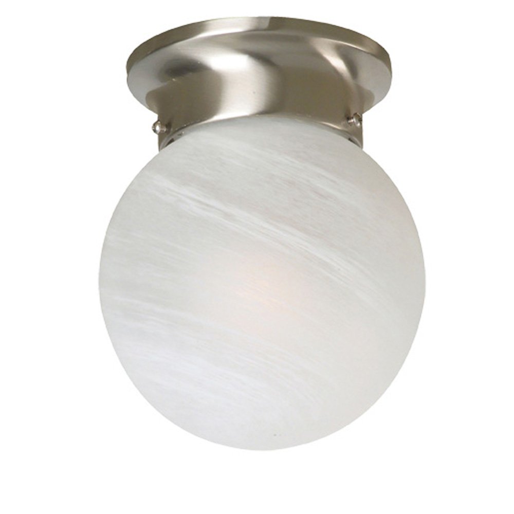 Buy DIY Batten Fix Lights Australia Murano 200mm Alabaster Satin Nickel DIY - MA908W-SN