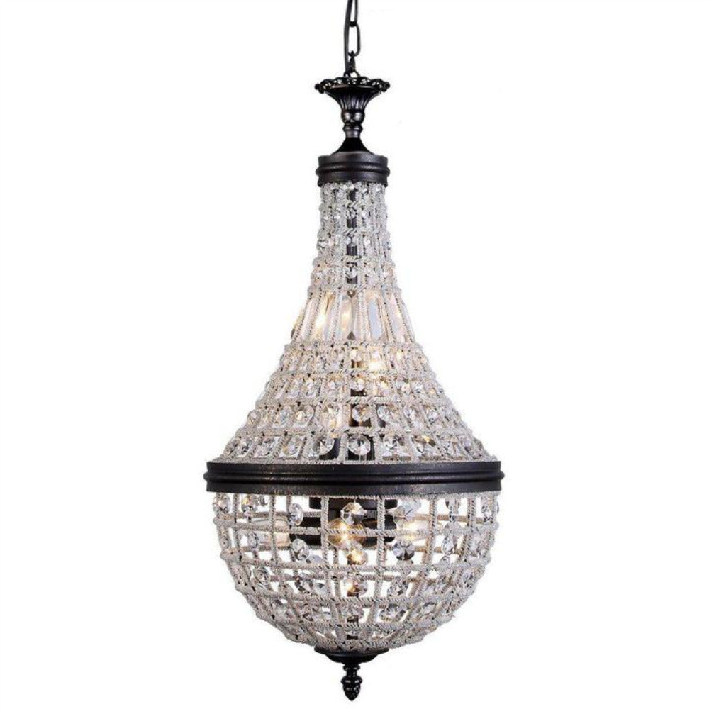 Marseilles Small 6 Light Crystal Basket Bronze - 1000809