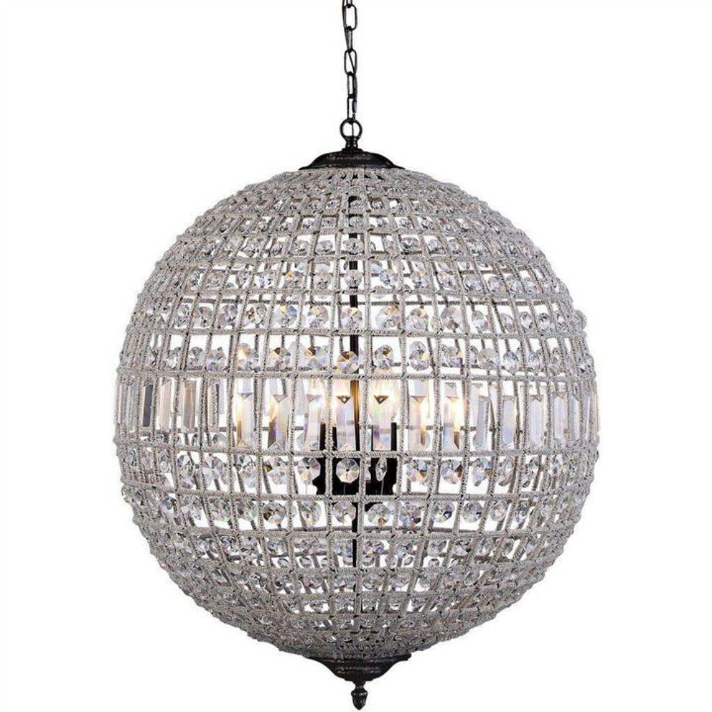 Buy Chandeliers Australia Marseilles Large 3 Light Crystal Ball Bronze - 1000810