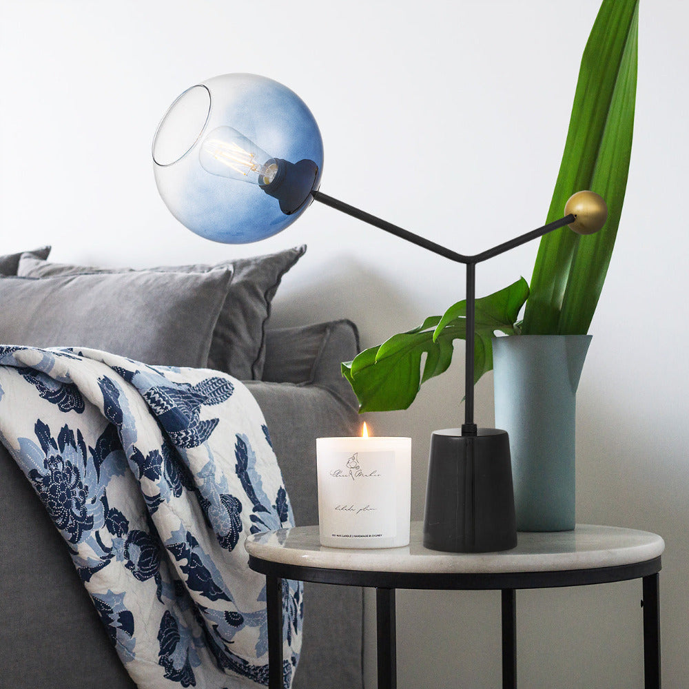 Buy Table Lamps Australia Matilda 1 Light Table Lamp Black & Antique Gold - MATILDA TL-BKAG