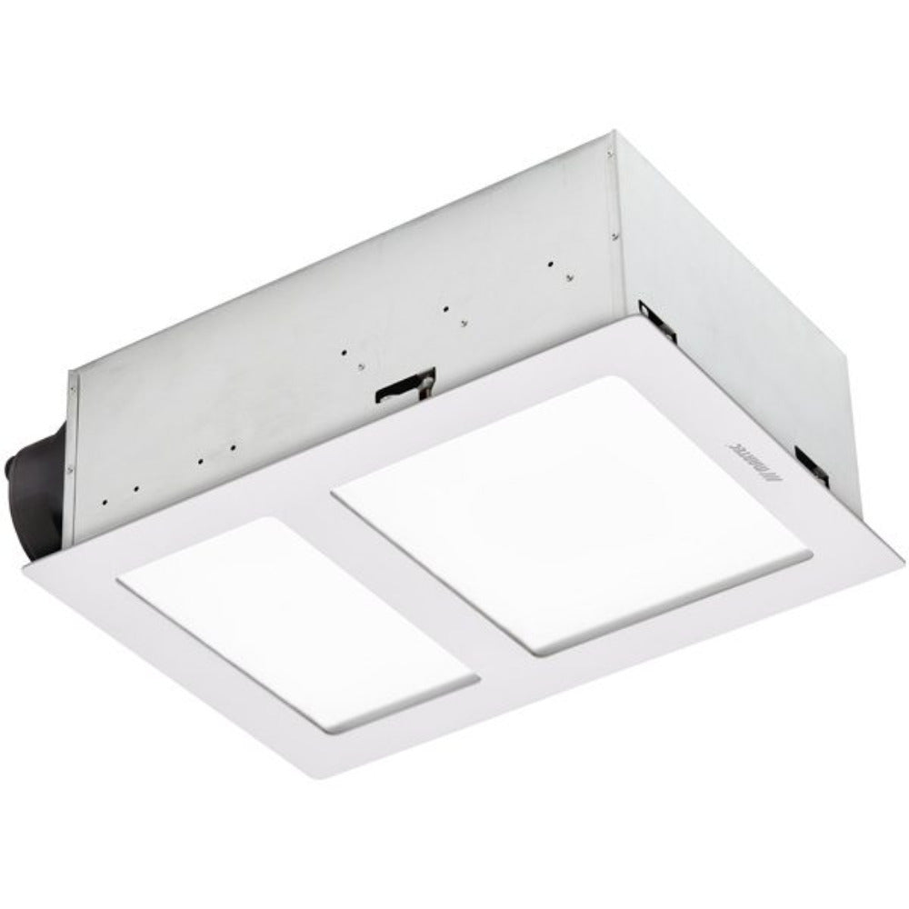 Buy 3 In 1 Bathroom Heaters Australia Aspire 2 x 400W Halogen 3 in 1 Bathroom Heater & High Extraction Exhaust Fan with LED Tricolour Panel Light White - MBHA800W