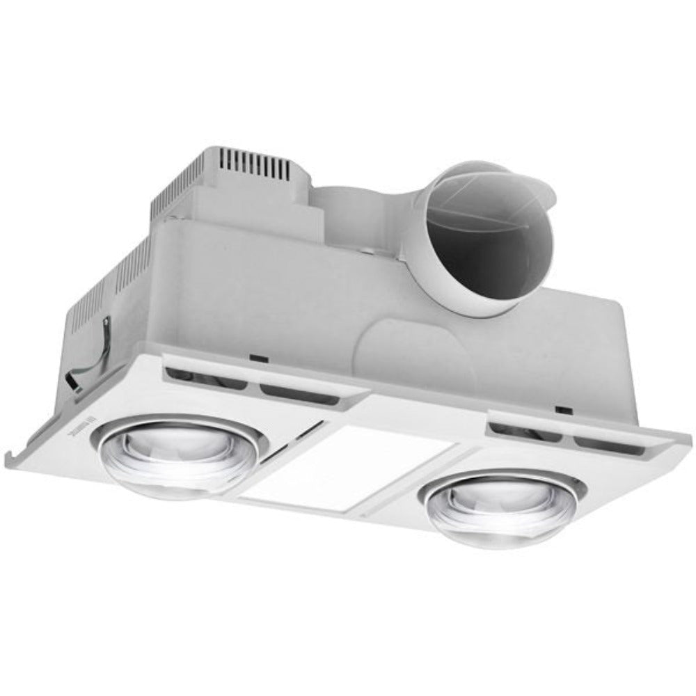 Buy 3 In 1 Bathroom Heaters Australia Profile Panel 2 Heat 3 in 1 Bathroom Heater Exhaust Fan with 12W Tricolour Panel Light White - MBHN2LW