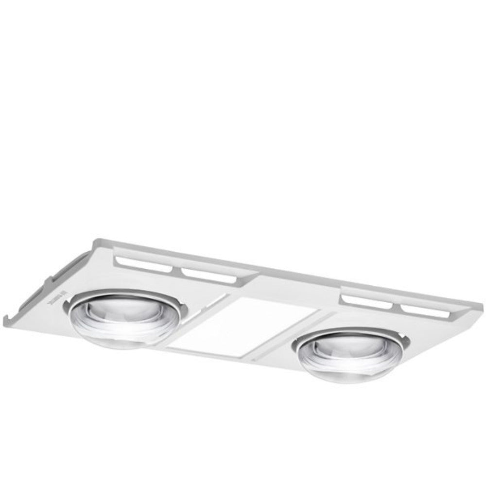 Buy 3 In 1 Bathroom Heaters Australia Profile Panel 2 Heat 3 in 1 Bathroom Heater Exhaust Fan with 12W Tricolour Panel Light White - MBHN2LW