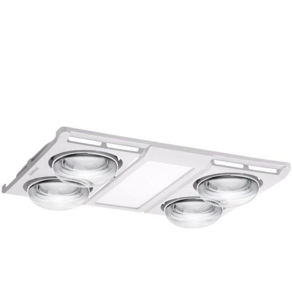 Buy 3 In 1 Bathroom Heaters Australia Profile Panel 4 Heat 3 in 1 Bathroom Heater Exhaust Fan with 12W Tricolour Panel Light White - MBHN4LW