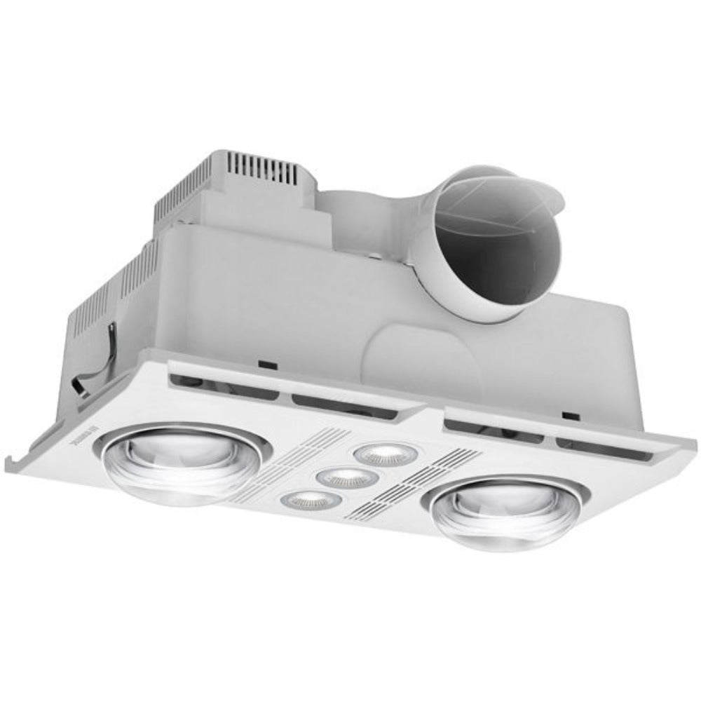 Buy 3 In 1 Bathroom Heaters Australia Profile Plus 2 Heat 3 in 1 Bathroom Heater Exhaust Fan with LED Lights White - MBHP2LW