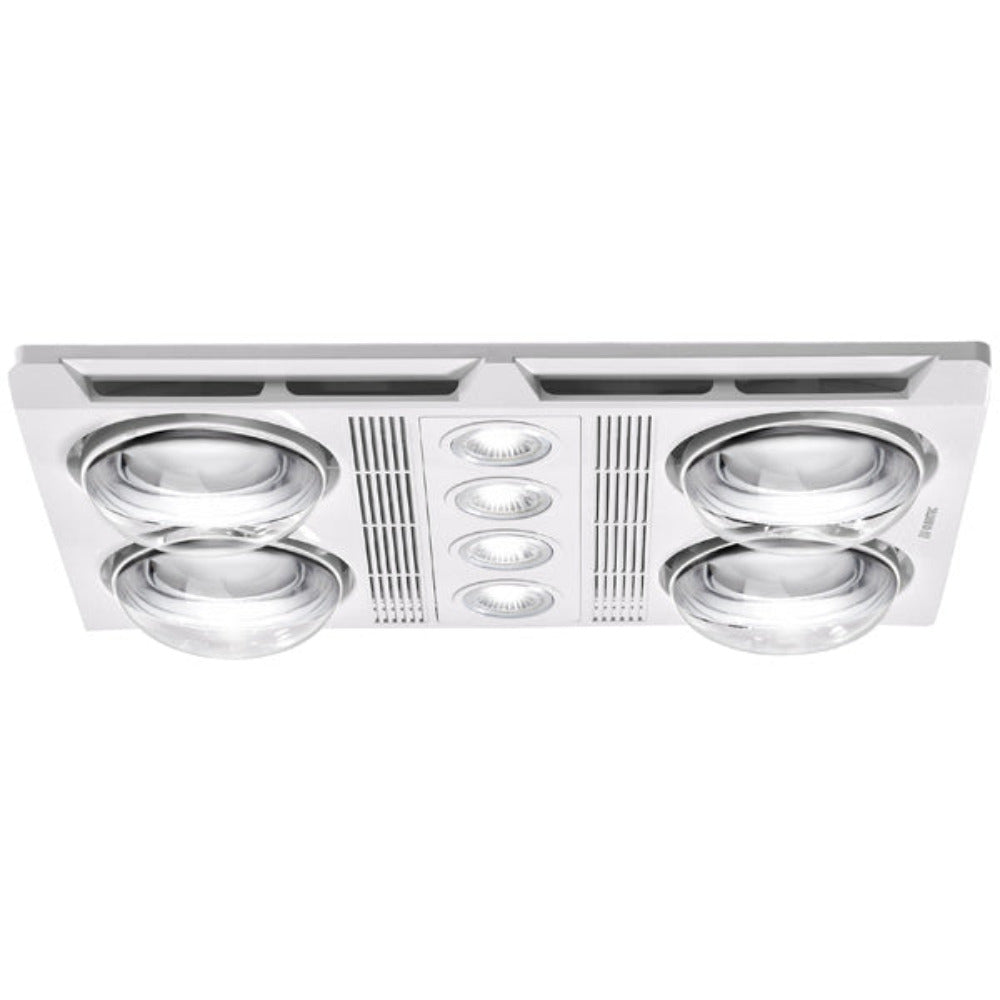 Buy 3 In 1 Bathroom Heaters Australia Profile Plus 4 Heat 3 in 1 Bathroom Heater Exhaust Fan with LED Lights White - MBHP4LW