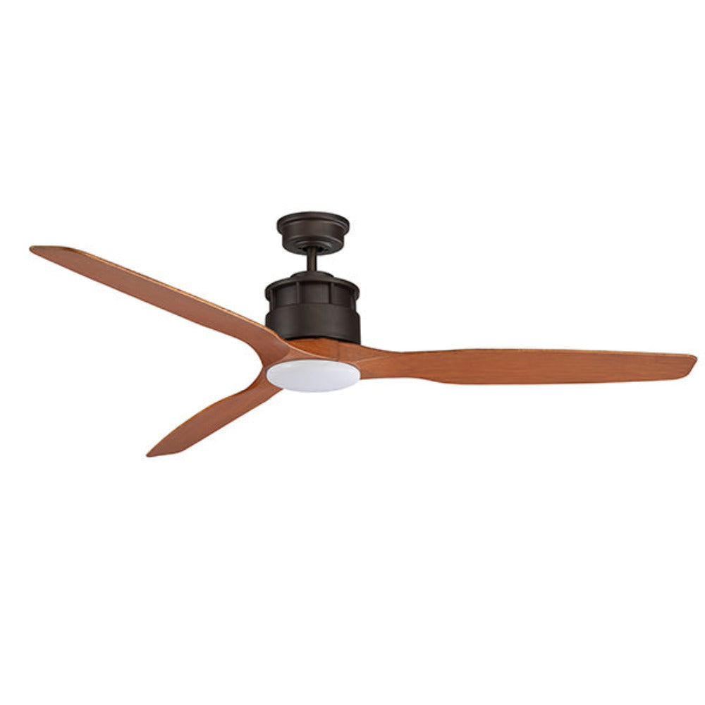 Buy AC Ceiling Fans With Light Australia Governor 60" 3 Blade Ceiling Fan with 15W Tricolour LED Light Old Bronze Motor Teak Blade - MGF1533OT