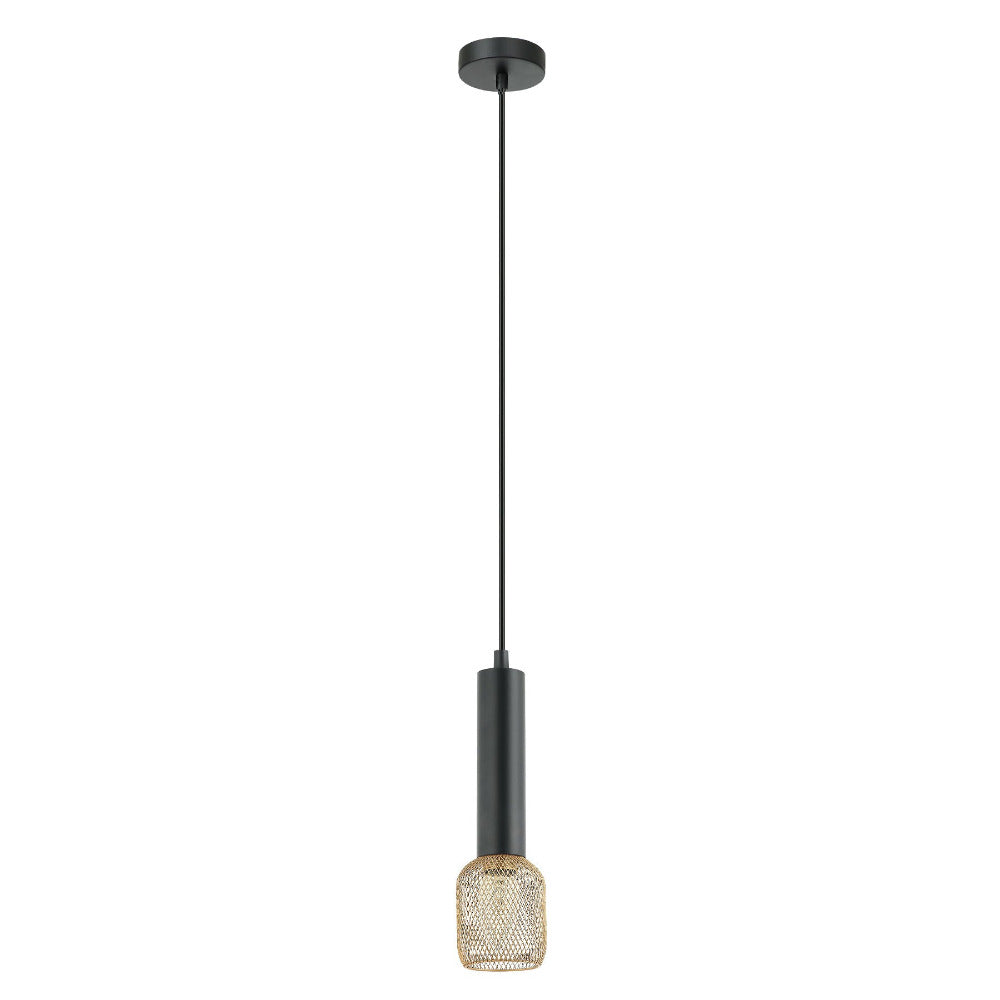 Buy Mini Pendants Australia Mikro 1 Light Pendant Brass Mesh Cylinder - MIKRO1