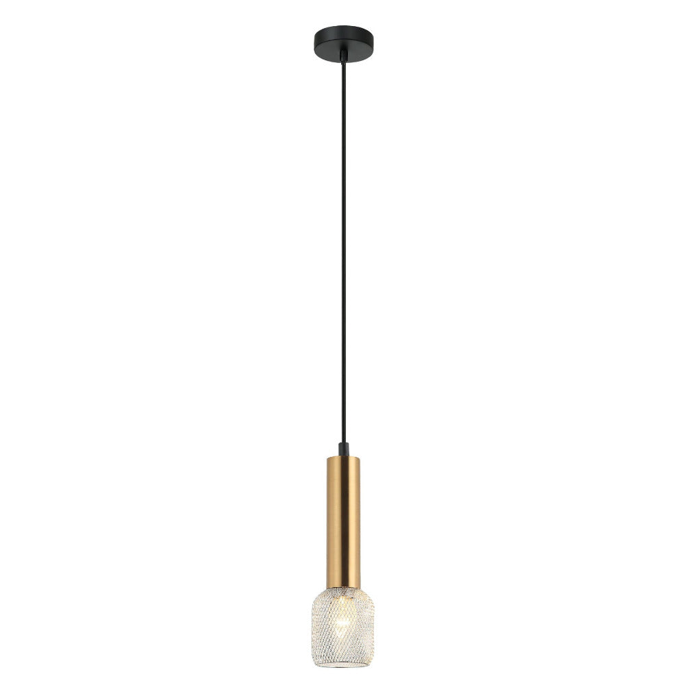 Buy Mini Pendants Australia Mikro 1 Light Pendant Chrome Mesh Cylinder - MIKRO2