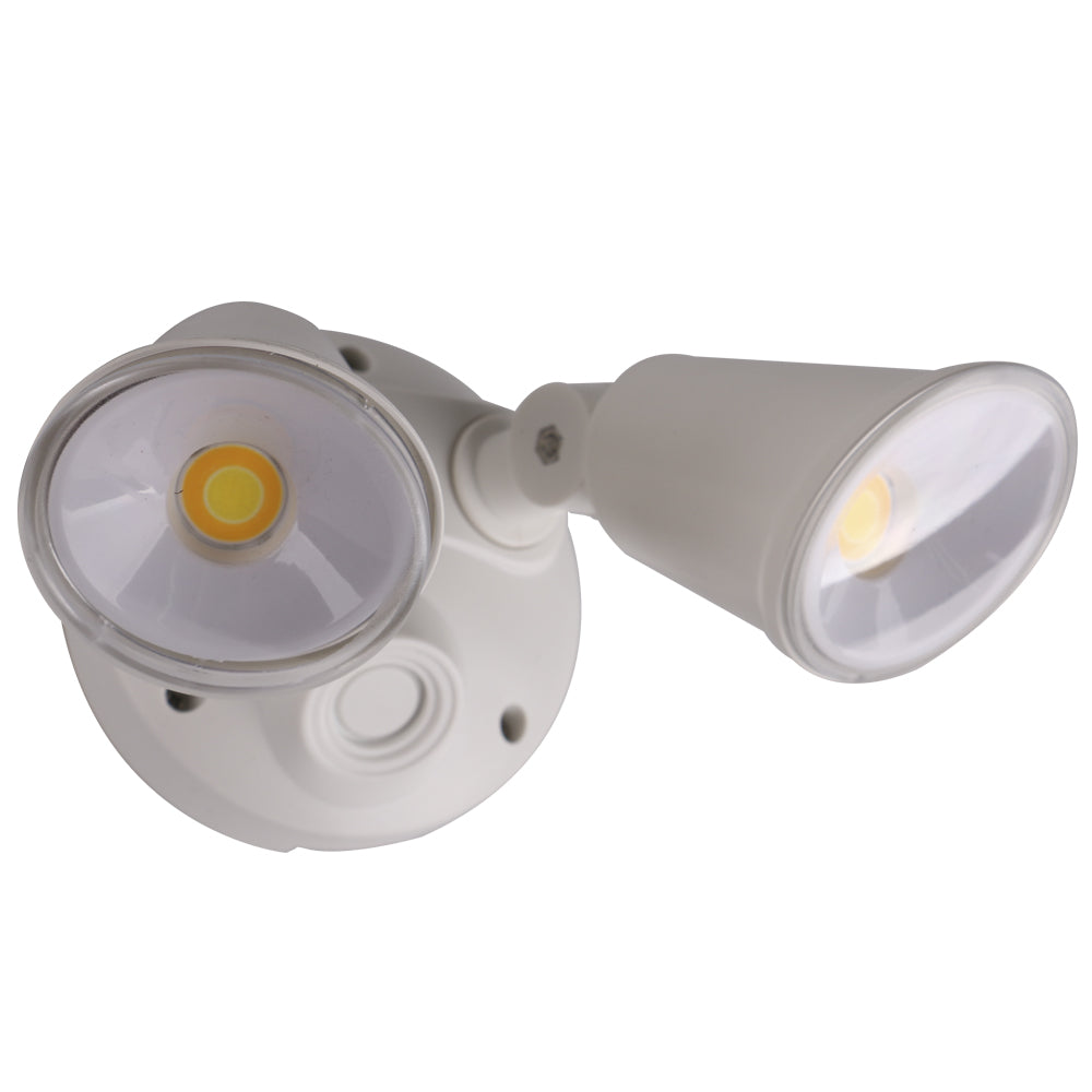 Buy Exterior Spotlights Australia Defender Double Spot LED Outdoor Flood Light 2 x 10W Tricolour White - MLXD3452W