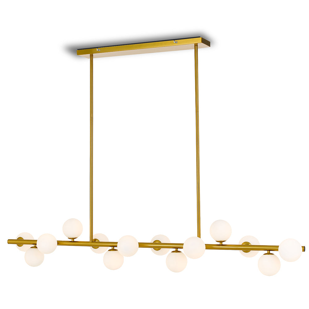 Buy Island Pendant Lights Australia Moran 14 Light Island Pendant Antique Gold Metal / Opal Matt Glass - MORAN PE14-AGOP