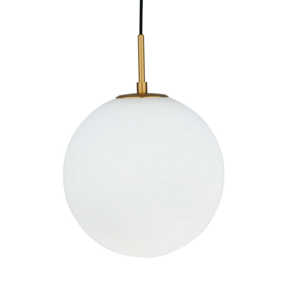Buy Pendant Lights Australia Preston Pendant Light W300mm Brushed Brass Metal White Glass - MPLS029L-BRS