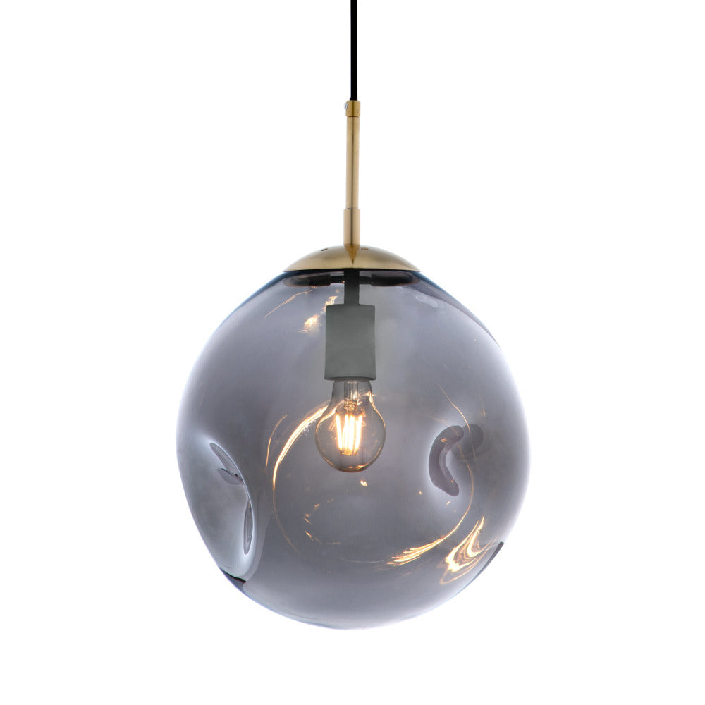 Buy Pendant Lights Australia Paddington Pendant Light W300mm Brushed Brass Smoke Glass - MPLS030L-SMK
