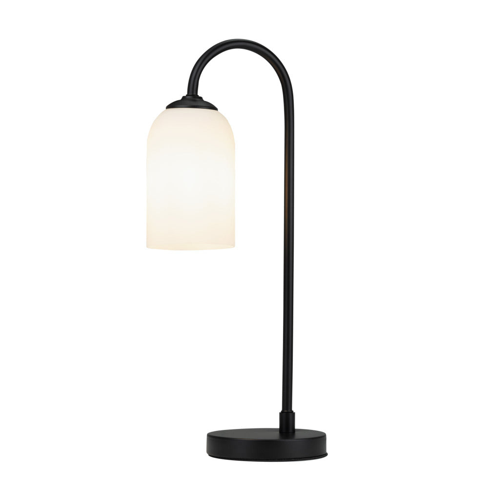 Buy Table Lamps Australia Spotswood Table Lamp Matt Black Metal Opal Glass - MTBL026