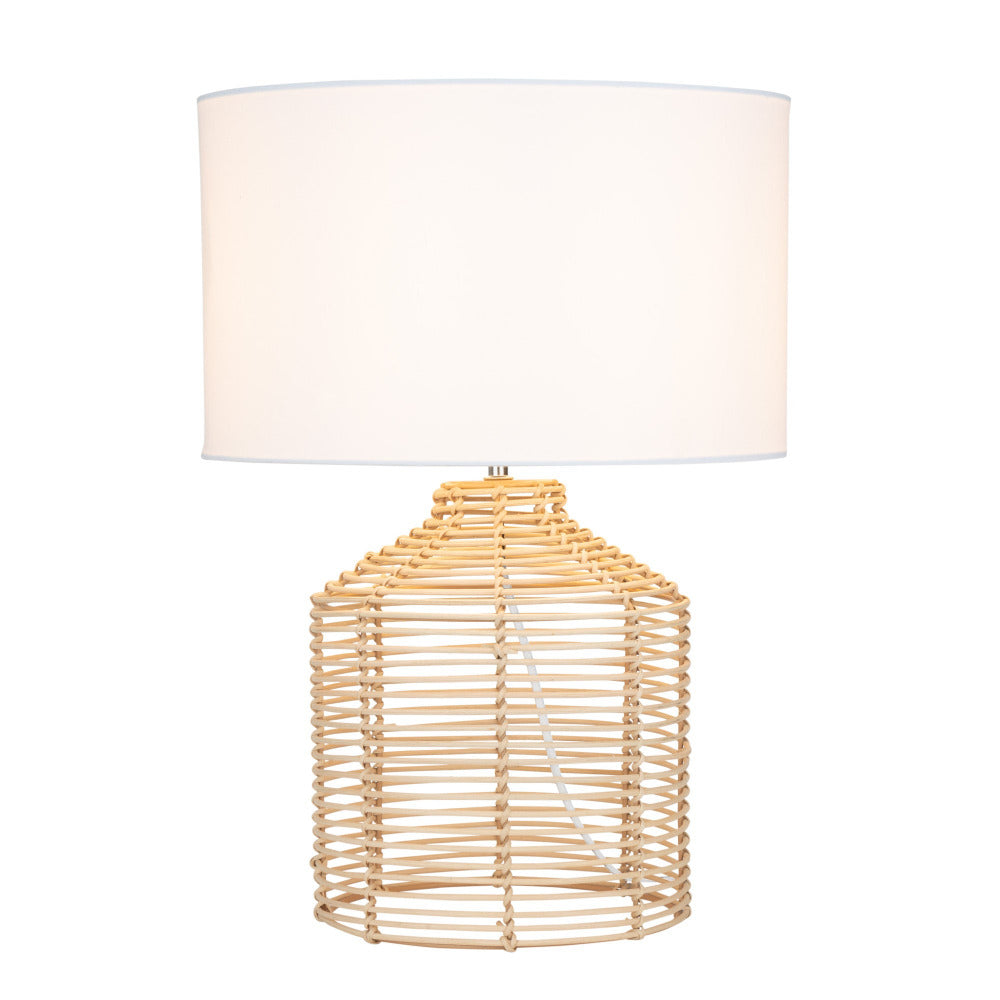 Buy Table Lamps Australia Umina Table Lamp Natural Rattan / Linen - MTBL034NAT