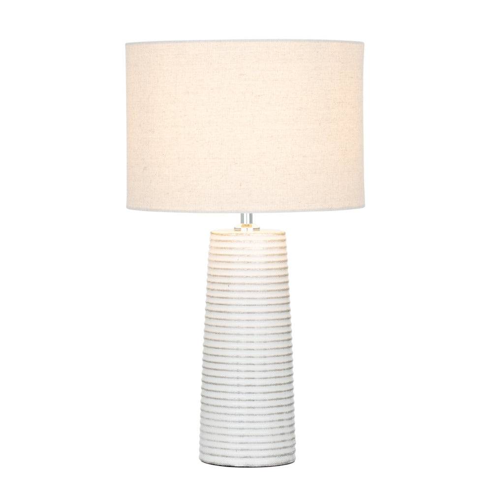 Buy Table Lamps Australia Rye Table Lamp White Ceramic / Natural Linen - MTBL038