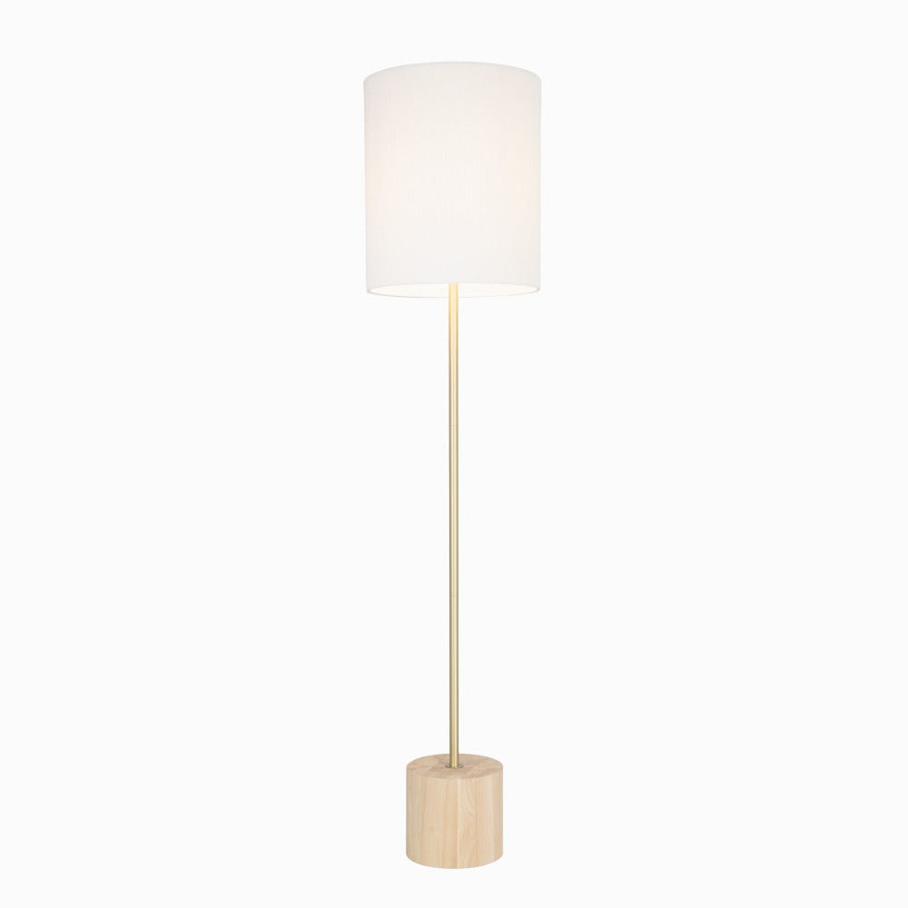 Buy Floor Lamps Australia Flemington Floor Lamp Antique Brass / Natural Wood - MTFL036