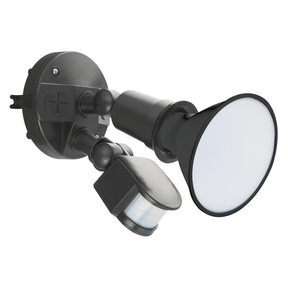 Buy Security Wall Lights Australia Sanders 1 LED Flood Light 12W 5700K IP44 Sensor Black - MXD6612BLK-SEN