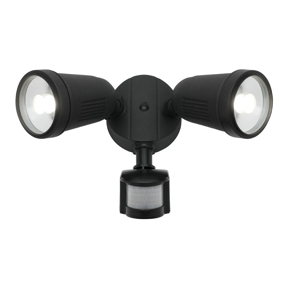Buy Security Wall Lights Australia Otto II 3CCT 2X12W LED Floodlight With Sensor Black - MXD6712BLK-SEN
