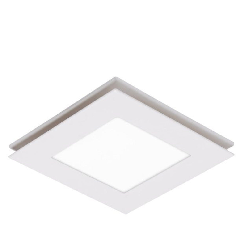 Flow Square 250mm Exhaust Fan & 12W Tricolour LED Light White - MXFLFS25W