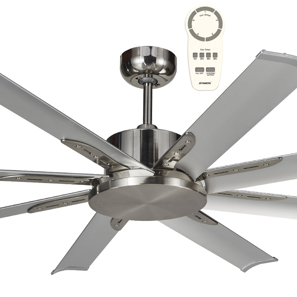 Buy DC Ceiling Fans Australia Albatross Mini DC 65" 8 Blade Remote Control Ceiling Fan Brushed Nickel - MAF168BR