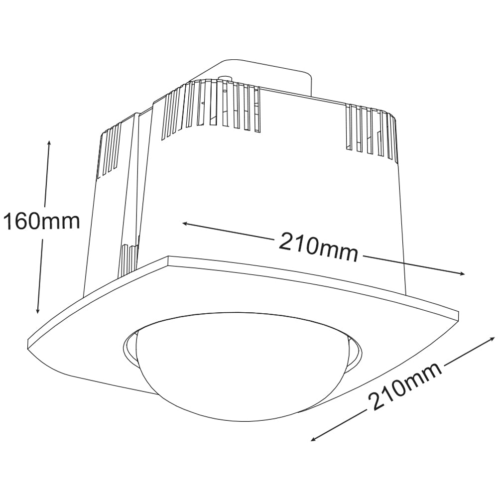 Buy Bathroom Heaters Australia Contour 1 Single Heat Ceiling Bathroom Heater Unit Only White - MBHC1LW