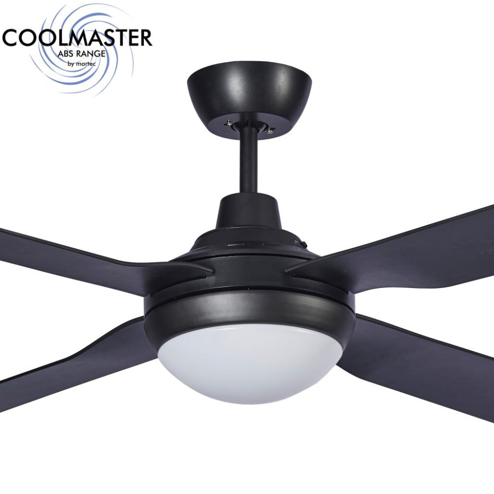 Buy AC Ceiling Fans With Light Australia Discovery 52" 4 Blade ABS Ceiling Fan with 15W Tricolour LED Light Matt Black - MDF1343M