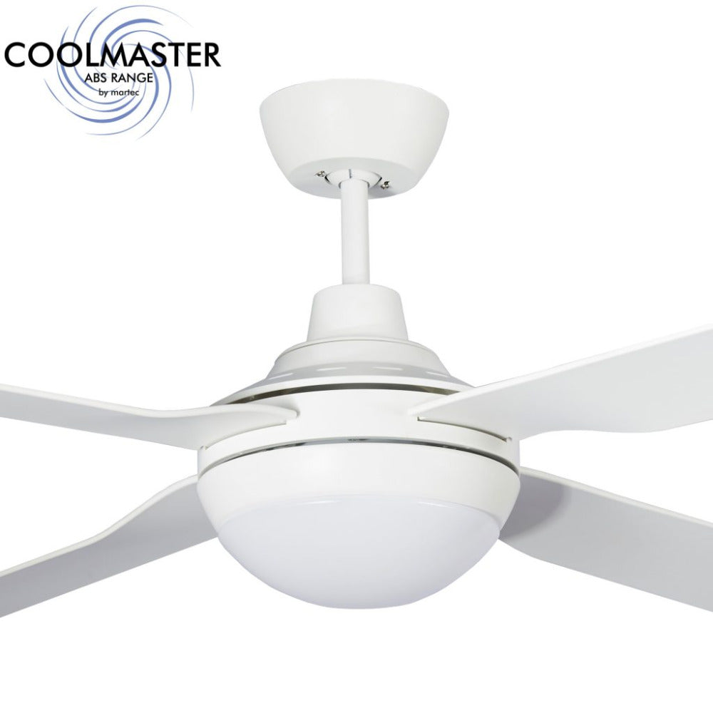 Buy AC Ceiling Fans With Light Australia Discovery 48" 4 Blade ABS Ceiling Fan with 15W Tricolour LED Light White - MDF1243W