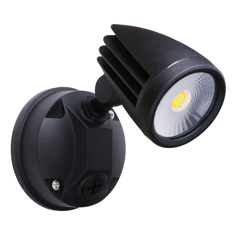 Buy Exterior Spotlights Australia Fortress II LED Flood Light Outdoor Single Spot 15W Tricolour Matt Black - MLXF3451M