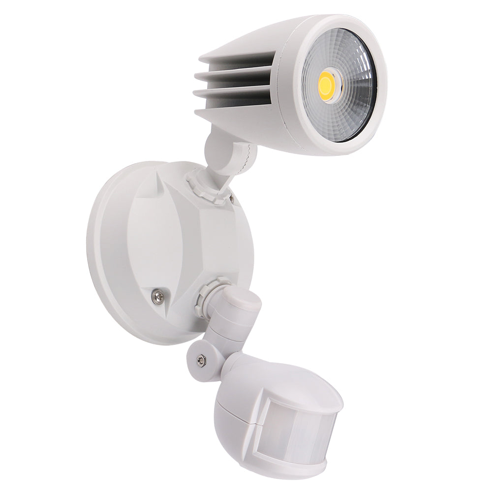 Buy Security Wall Lights Australia Fortress II LED Flood Light Outdoor Single Spot Sensor 15W Tricolour White - MLXF3451WS