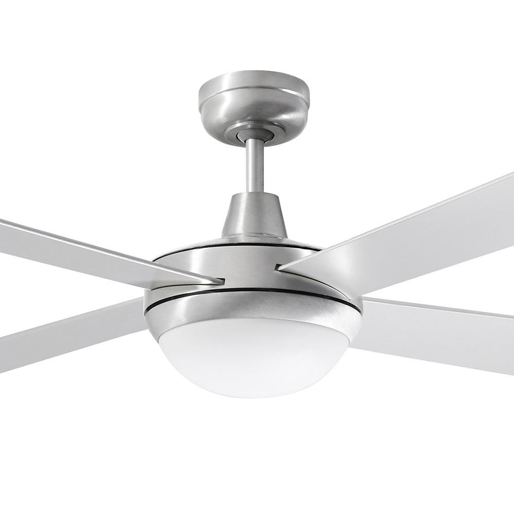 Buy AC Ceiling Fans With Light Australia Lifestyle 52" 4 Blade Ceiling Fan with 24W LED Light Tricolour Brushed Aluminium - DLS1343B