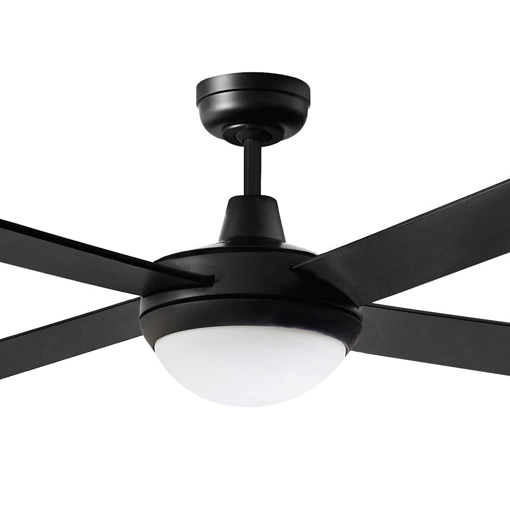 Buy AC Ceiling Fans With Light Australia Lifestyle 52" 4 Blade Ceiling Fan with 24W LED Light Tricolour Matt Black - DLS1343M