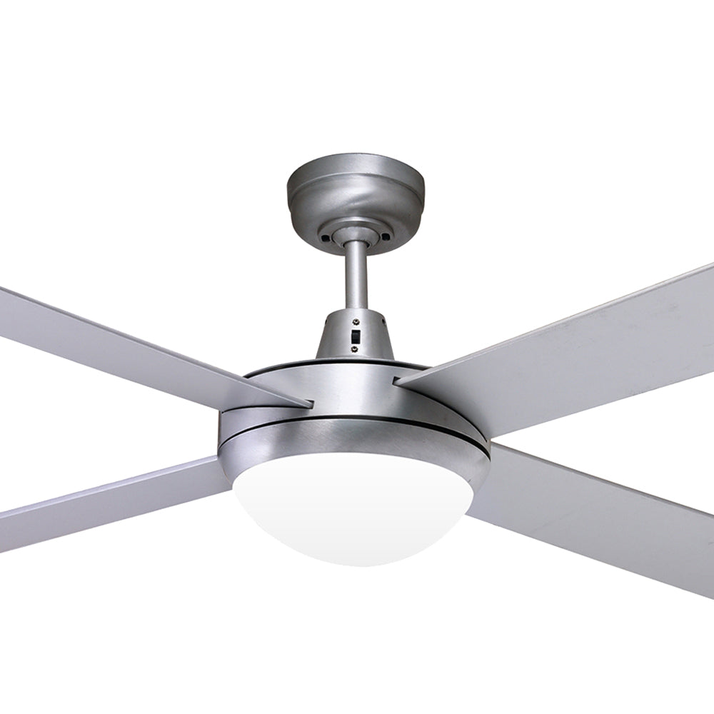 Buy AC Ceiling Fans With Light Australia Lifestyle 52" 4 Blade Ceiling Fan with Light 2 x E27 Brushed Aluminium - DLS1344B