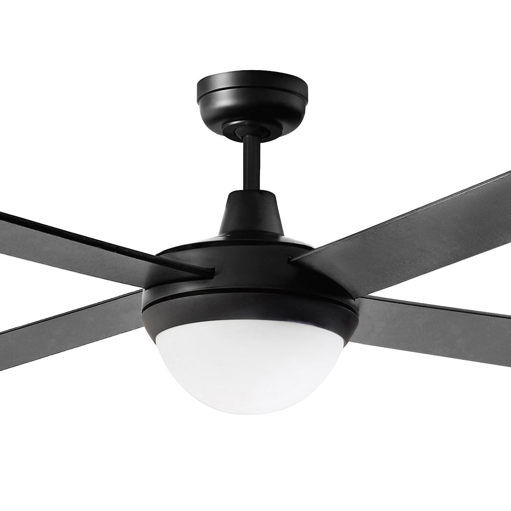 Buy AC Ceiling Fans With Light Australia Lifestyle 52" 4 Blade Ceiling Fan with Light 2 x E27 Matt Black - DLS1344M