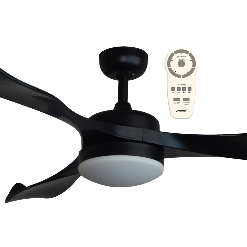 Buy DC Ceiling Fans With Light Australia Scorpion 52" 3 ABS Blade DC Motor Remote Control Ceiling Fan with 20W LED Light Tricolour Matt Black - MSF1333MR