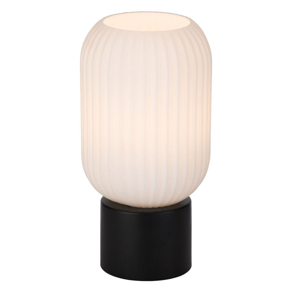 Buy Table Lamps Australia Nori 1 Light Table Lamp Matt Black & Opal Matt - NORI TL-BKOM