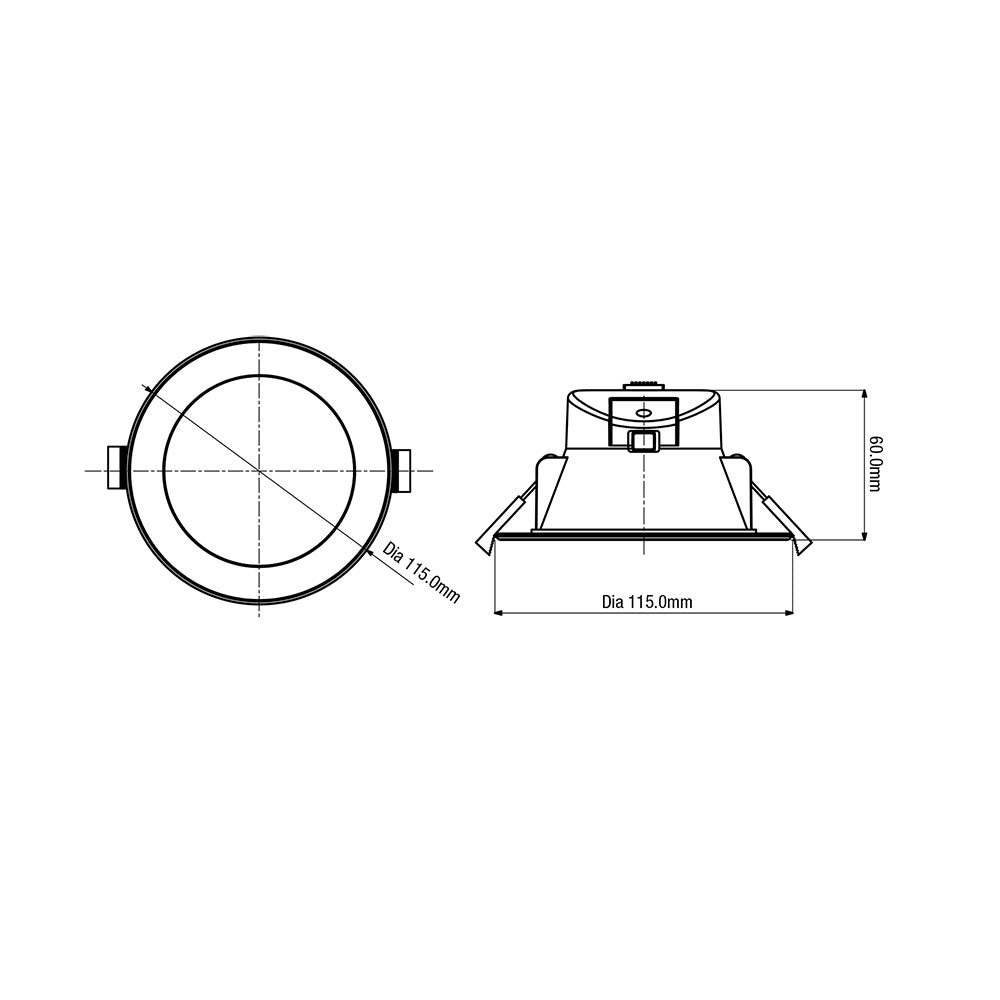 Buy Recessed LED Downlights Australia Zone Recessed LED Downlight With Sensor White PLastic 3 CCT - TLZD3459WDS