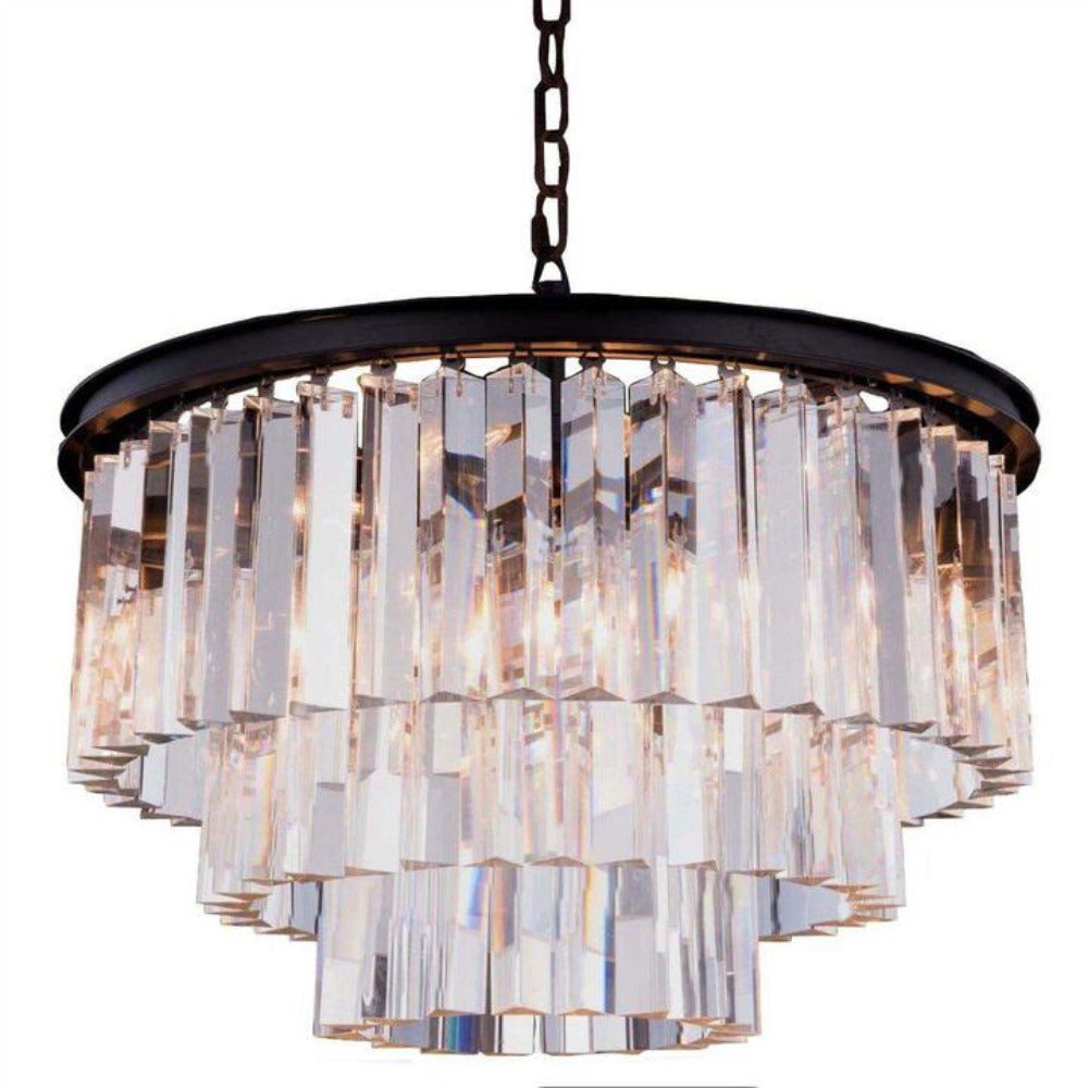 Buy Pendant Lights Australia Odeon Large 6 Light Crystal Pendant Bronze - 1000137