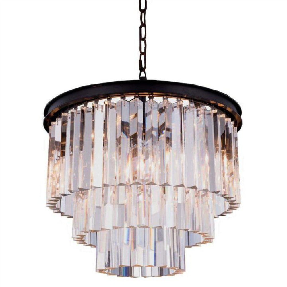 Buy Pendant Lights Australia Odeon Medium 3 Light Crystal Pendant Bronze - 1000136
