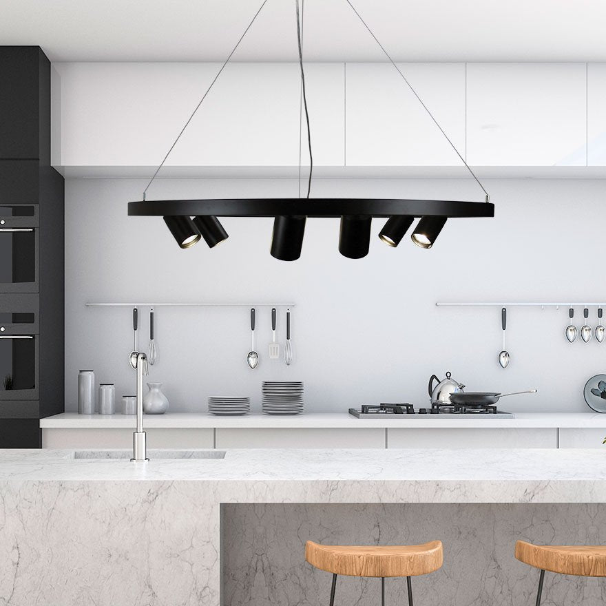 Buy Pendant Lights Australia Pano 6 Light Pendant Black - OL56096BK
