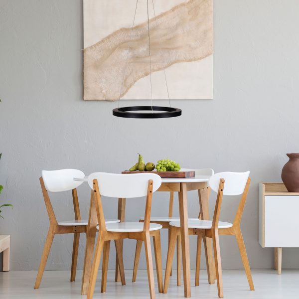 Buy LED Pendants Australia Nebula LED Ring Pendant 600mm Black Metal TRI Colour - OL60614/60BK