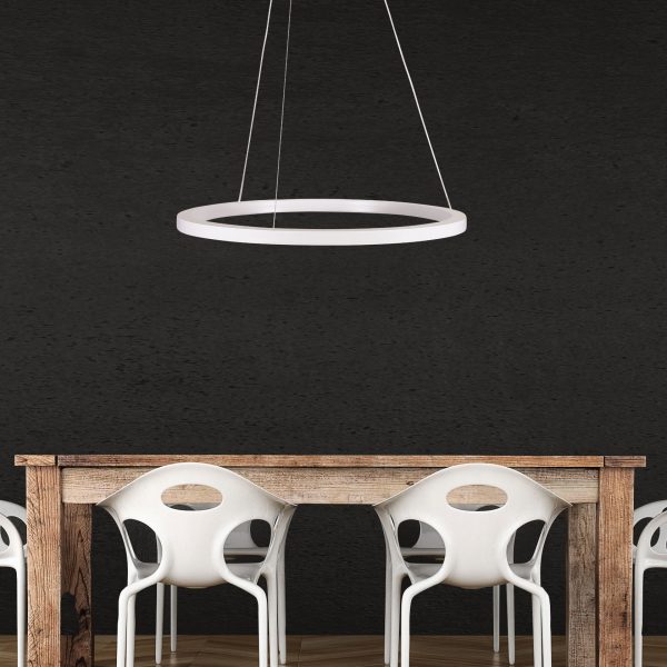 Buy LED Pendants Australia Nebula LED Ring Pendant 600mm White Metal TRI Colour - OL60614/60WH