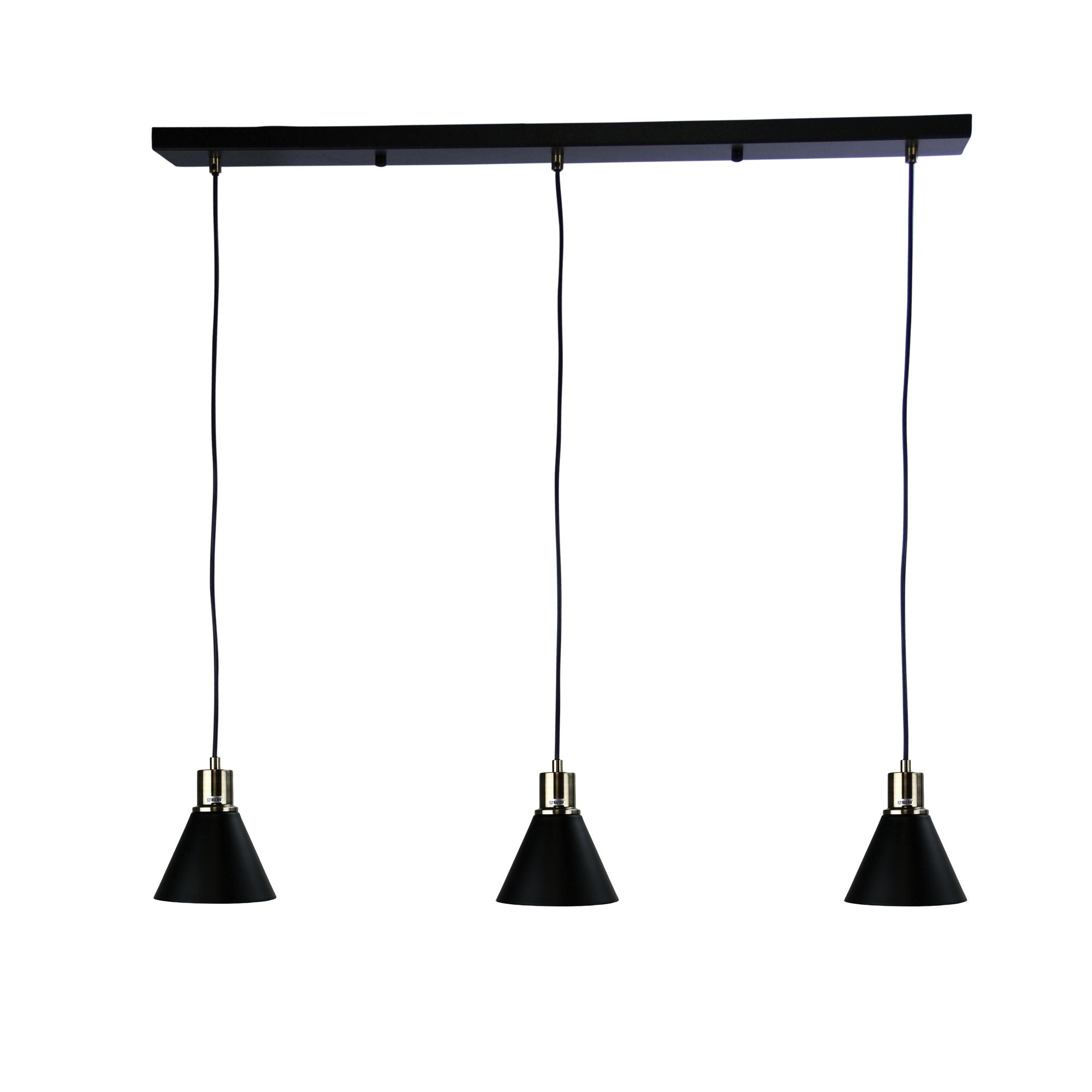 Como 3 Light Pendant Antique Brass & Black - OL67513AB