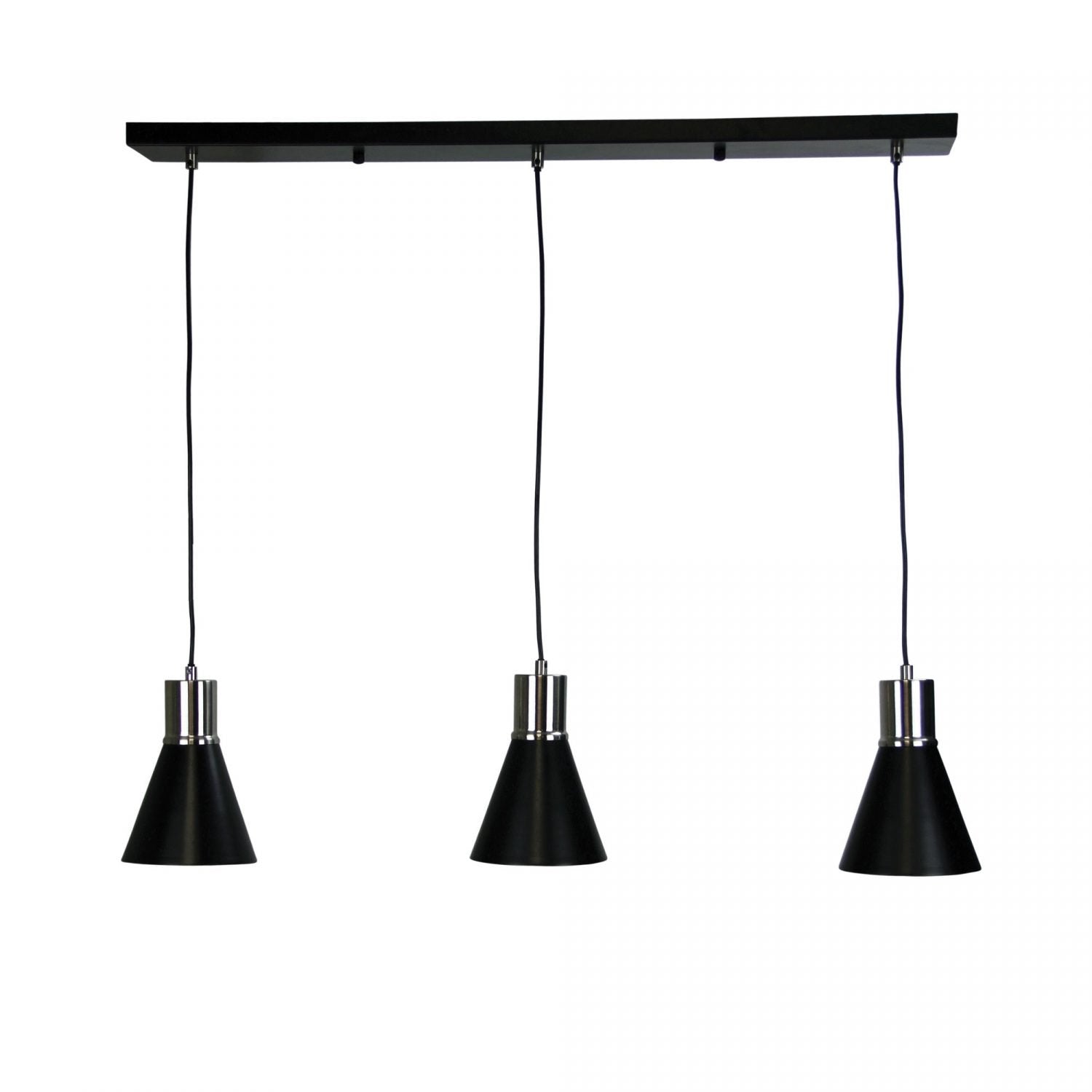 Buy Island Pendant Lights Australia Como 3 Light Pendant Brushed Chrome & Black - OL67513BC