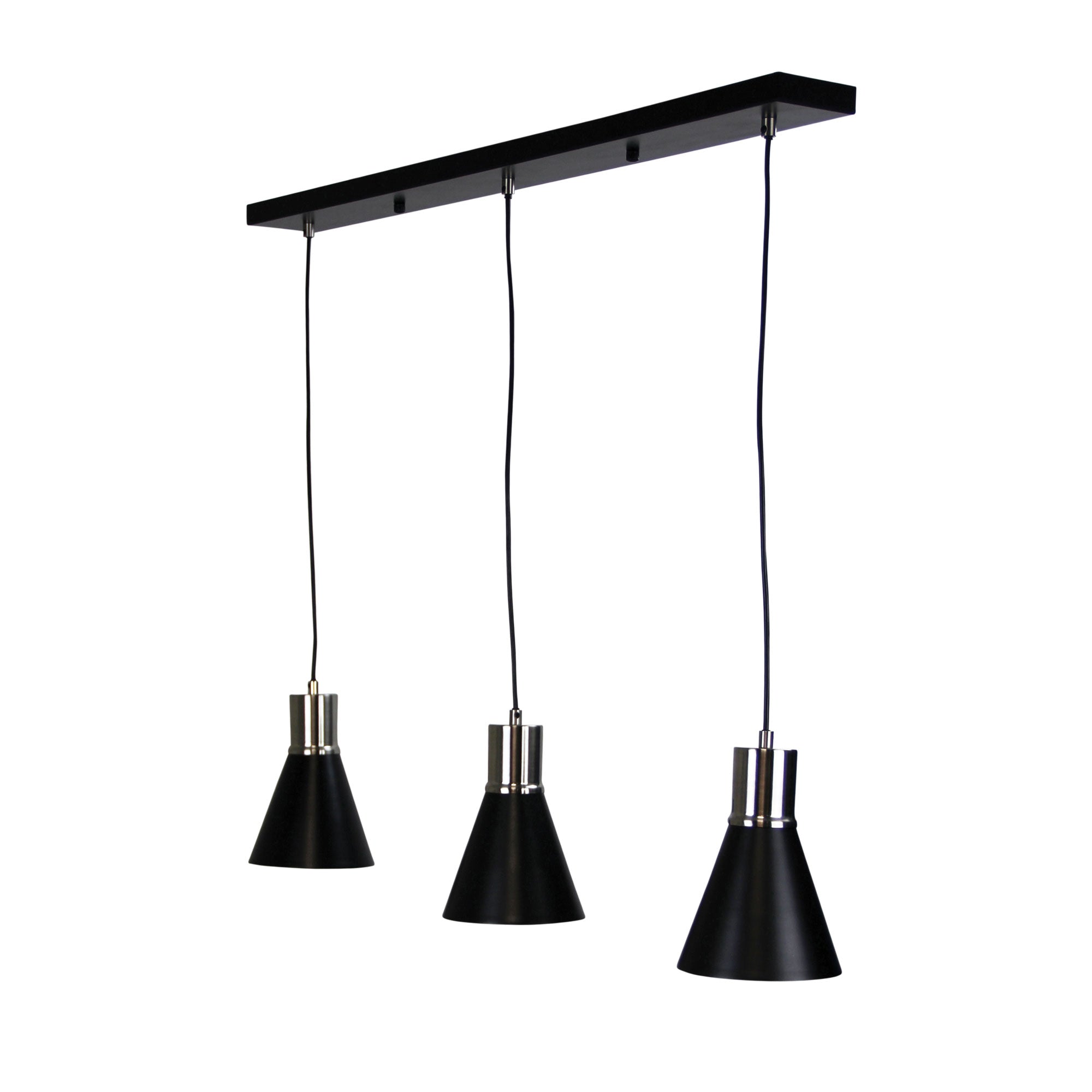 Buy Island Pendant Lights Australia Como 3 Light Pendant Brushed Chrome & Black - OL67513BC