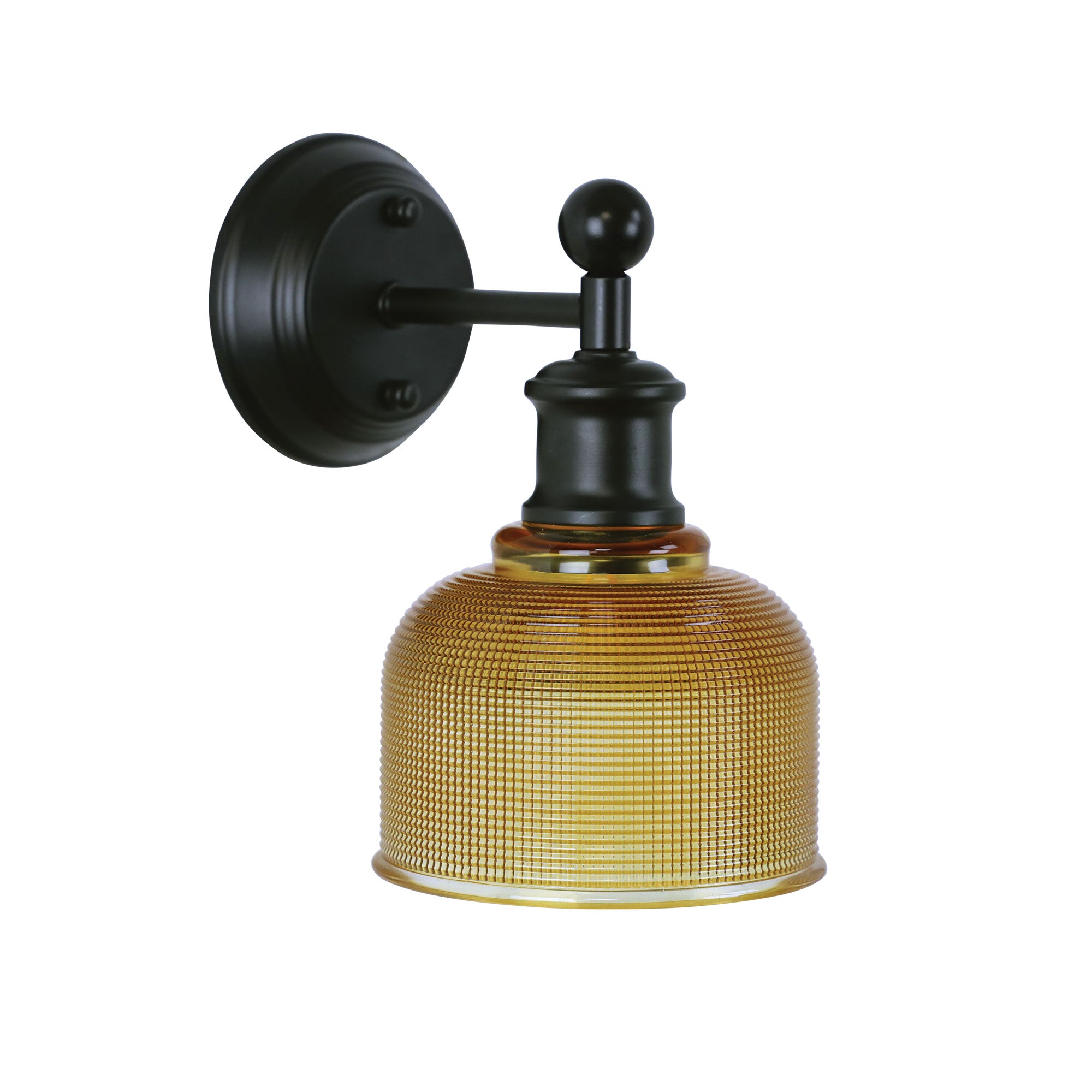Buy Wall Sconce Australia Brighton Wall Light Black & Amber Glass - OL69371AM