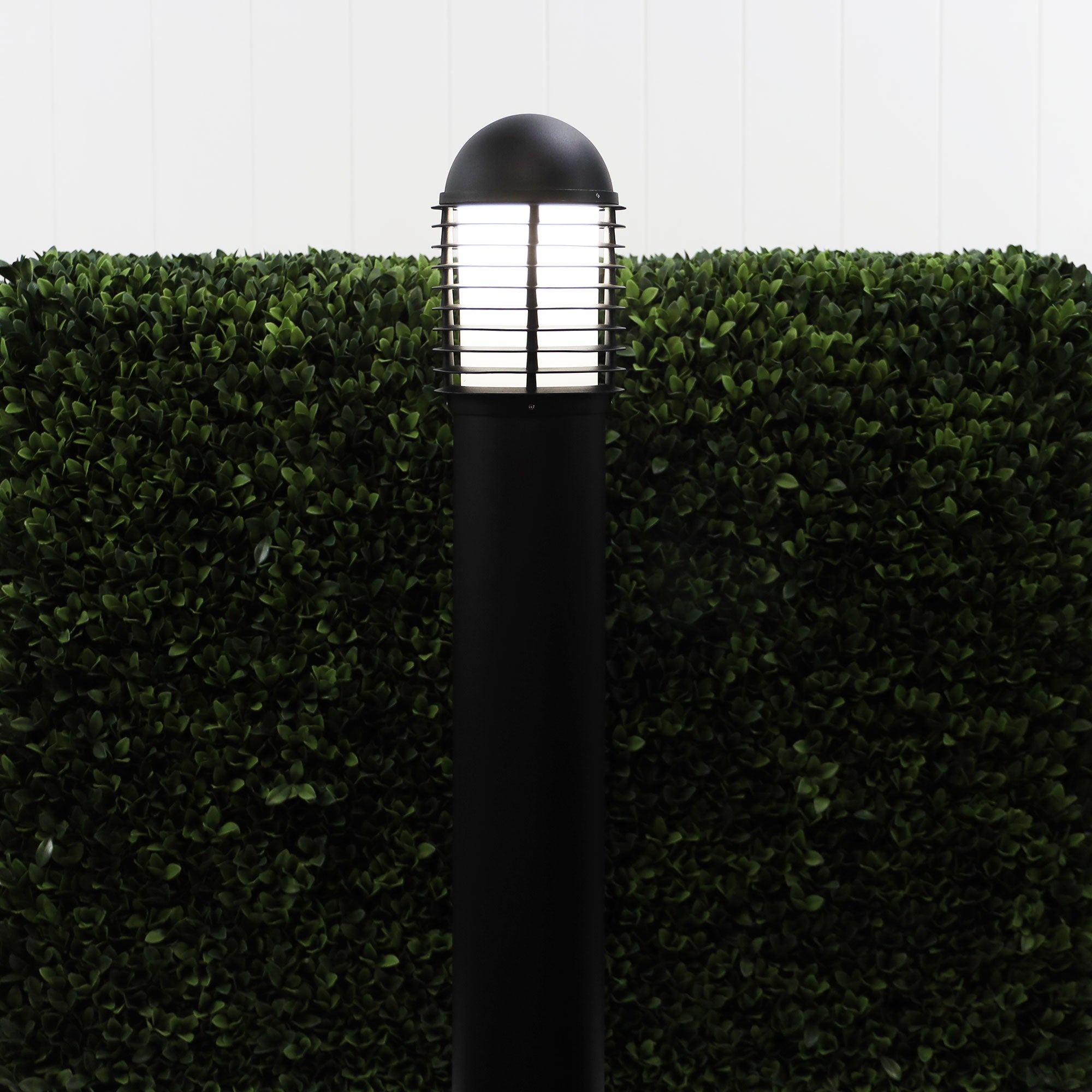 Buy Bollard Lights Australia Velika Louvred Cast Bollard E27 Black - OL7155BK