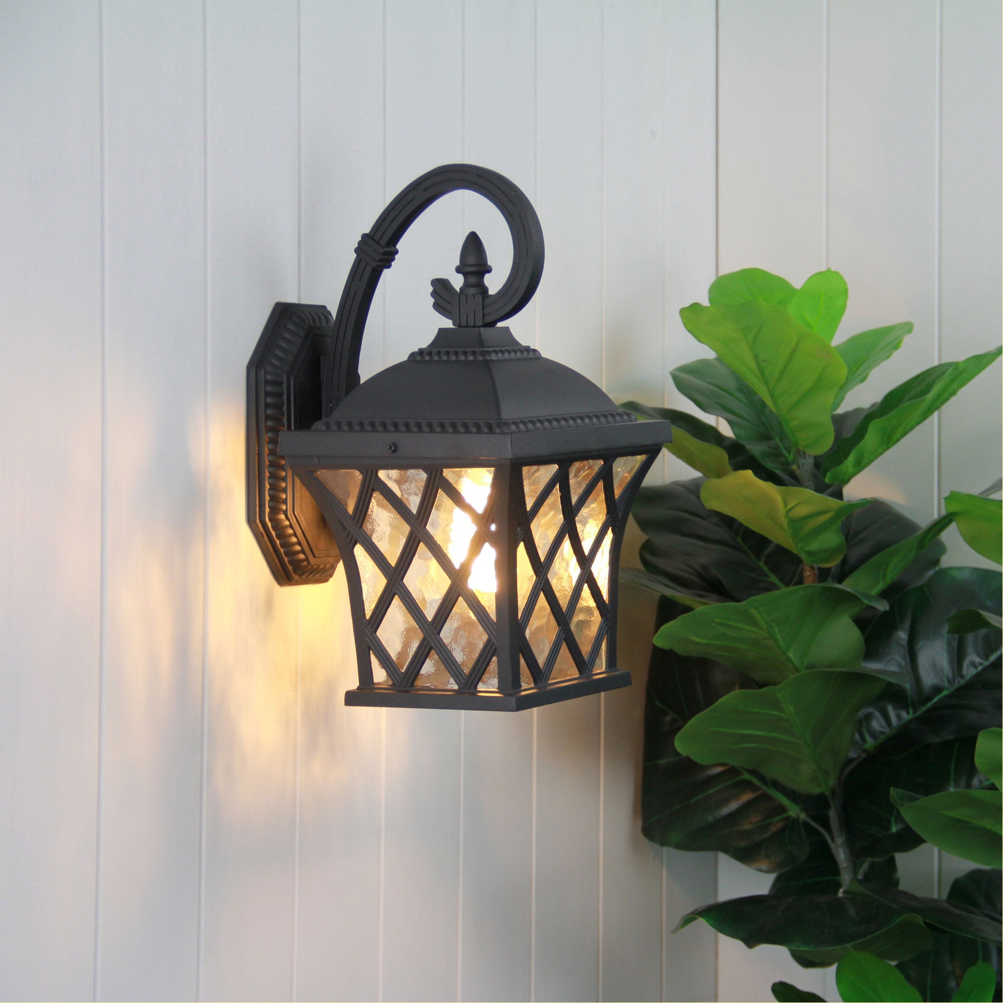 Buy Outdoor Wall Lanterns Australia Fairview 1 Light Wall Light Black - OL7351BK